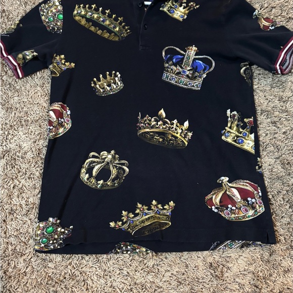Crown Patterned Black Kids Shirt